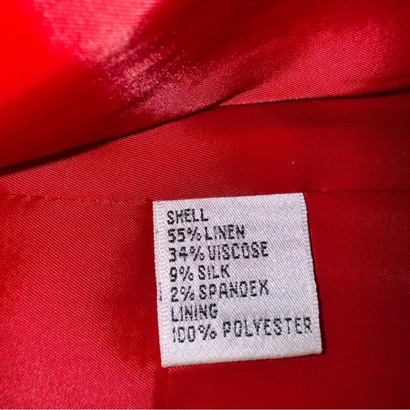 Talbots Red Women's Linen Blend Blazer Size 16 P - Picture 14 of 16